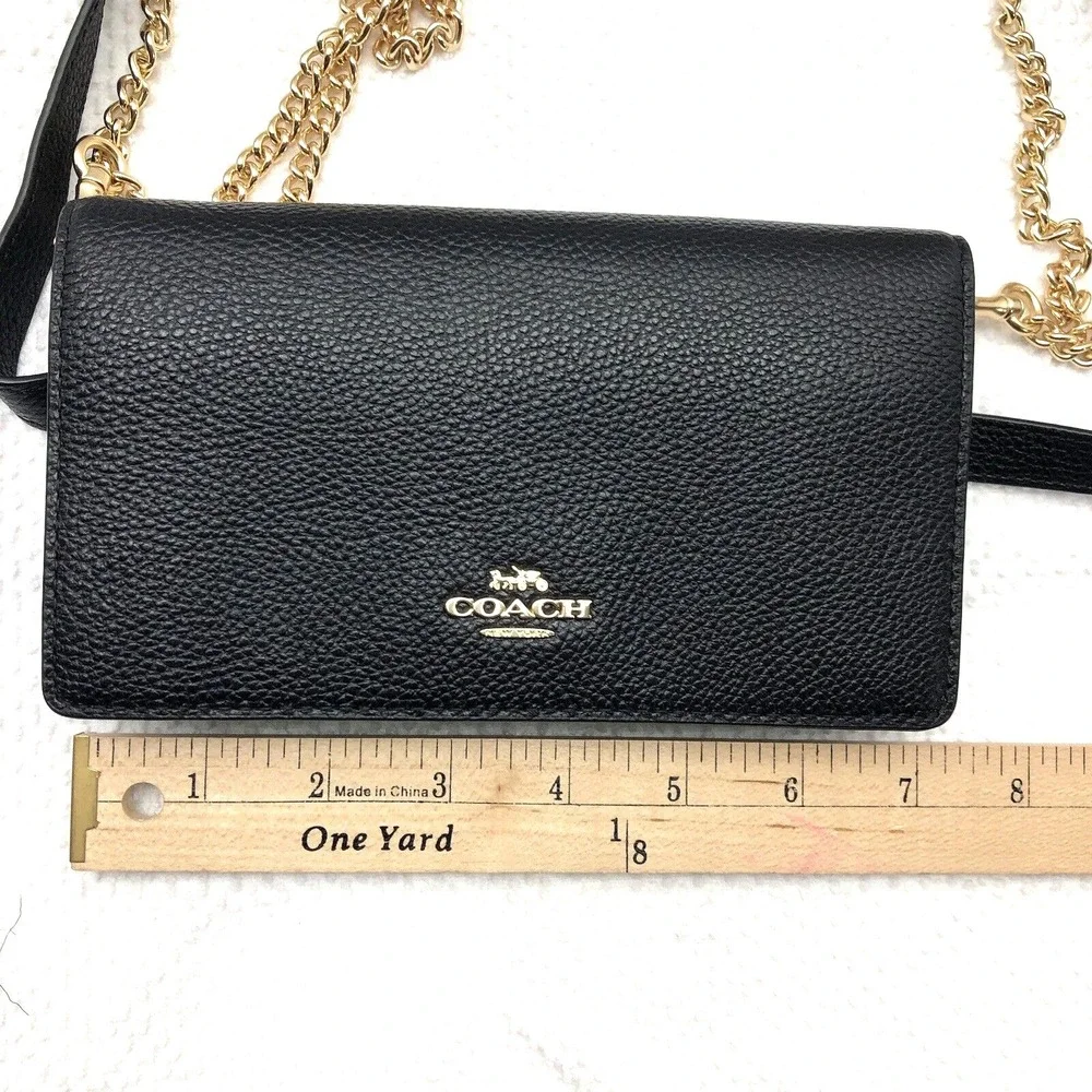 Coach 68338 Convertible Belt Bag Crossbody Black Leather‎ fanny